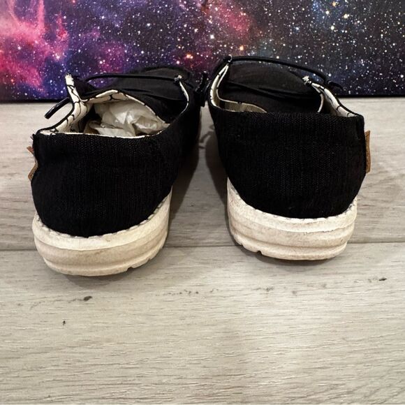 Hey Dude Wendy Linen Black Kids Sz 11 Slip On Comfort Walking Western Shoes - Picture 2 of 8